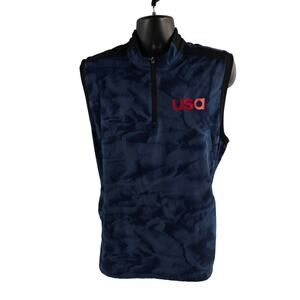 Adidas USA Golf Vest pullover mens windbreaker blue L 7039
